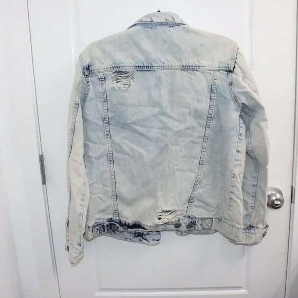 Light Blue Distressed Jean Jacket - Picture 3 of 3